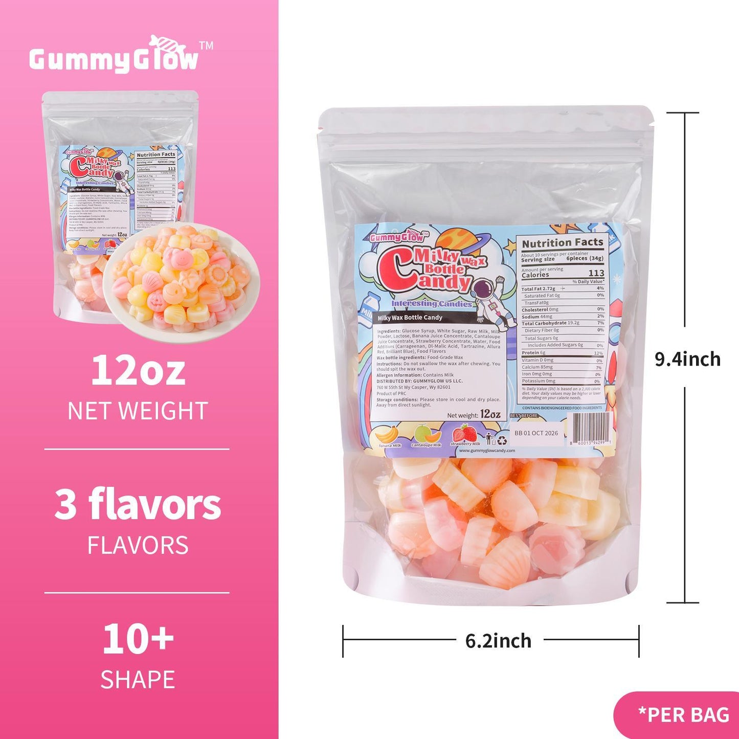 Fruity Milk Wax Candy Trio