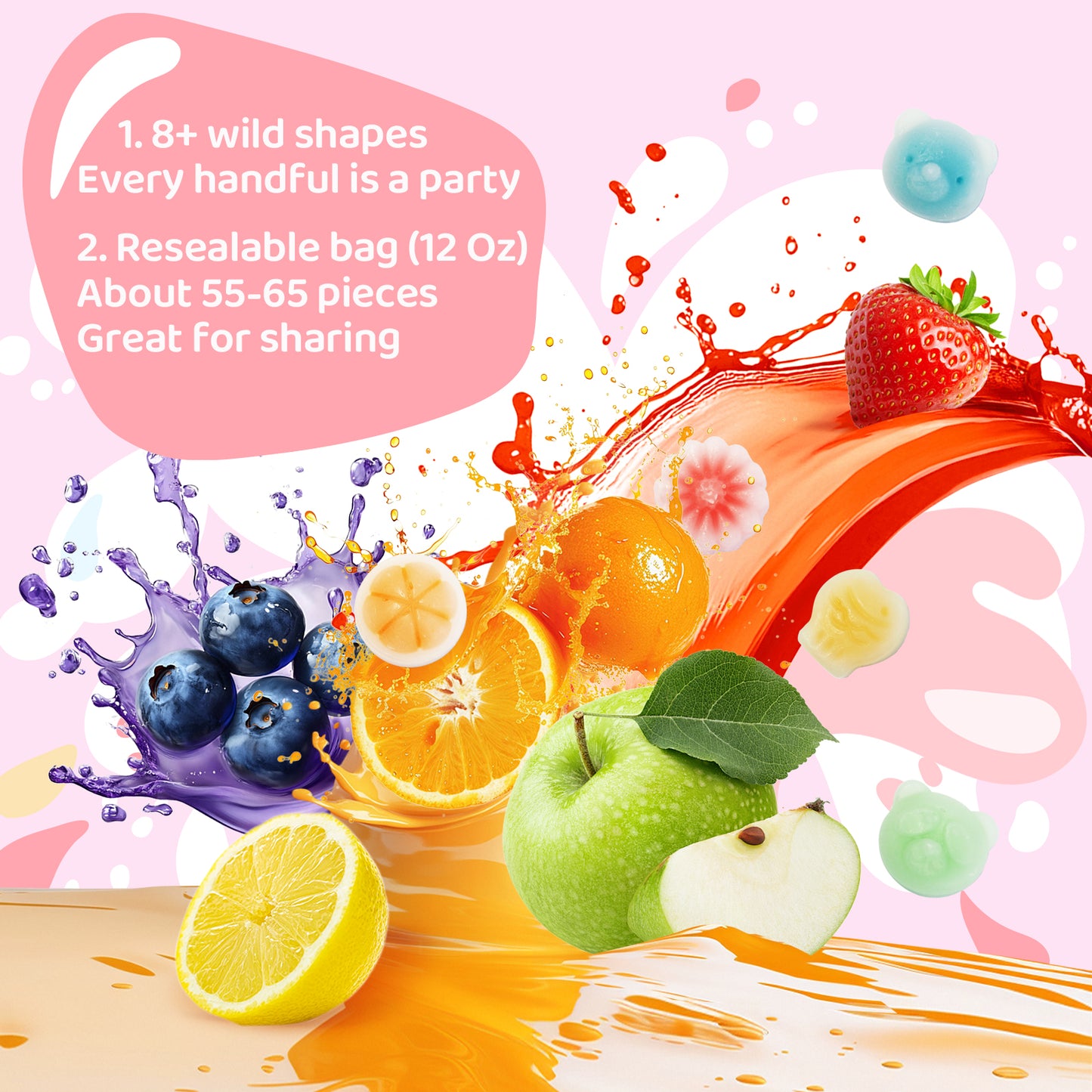 Fruity Wax Candy with 5 Flavors