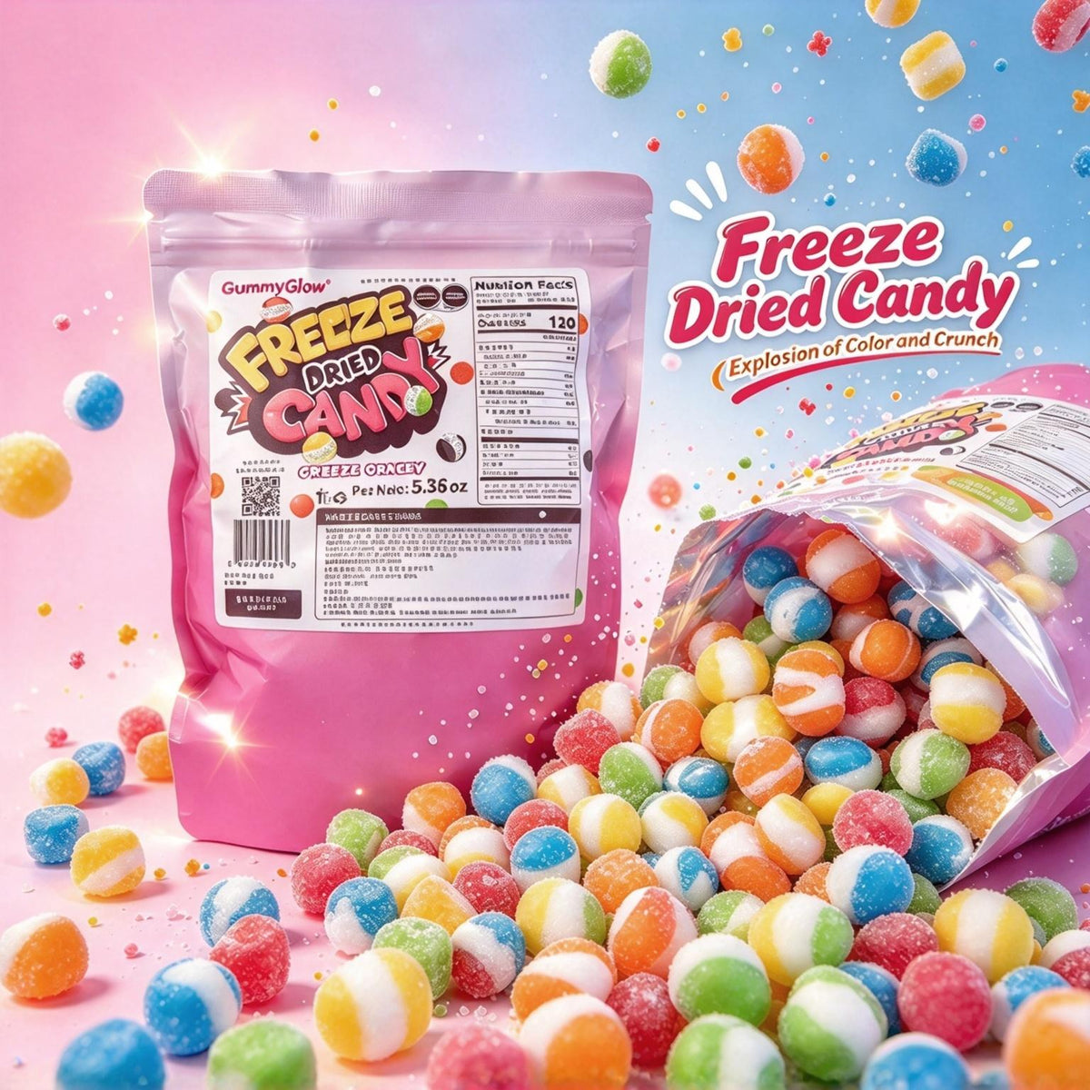 5.36oz Freeze Dried Candy, Airy and Crunchy Texture Treats Snack
