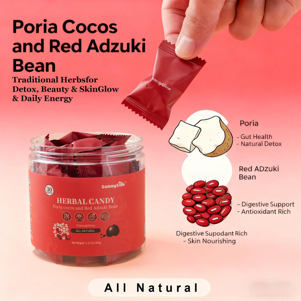 #SpringGrowUp Herbal Wellness Gummies Ancient Recipes Modern Glow Adzuki Bean Poria Loquat Monk Fruit 60g Box