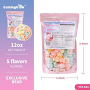 Gummy Glow 12oz Bear Wax Candy with Twist & Squeeze Sour Liquid Candy
