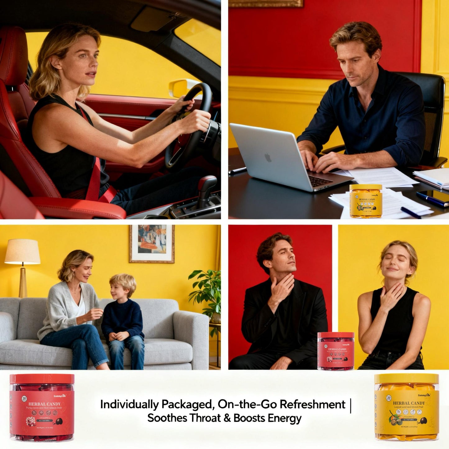 Herbal Wellness Gummies Ancient Recipes Modern Glow Adzuki Bean Poria Loquat Monk Fruit 60g Box