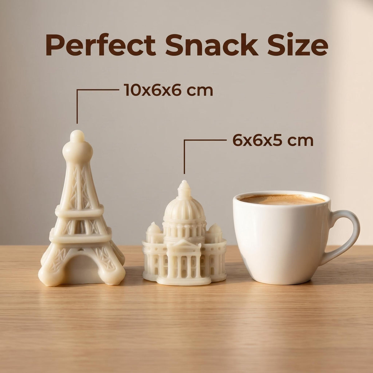 Dubai Chocolate Filled Wax Candy, 2 Pack, Landmark-Shaped Candy, 4.1 oz