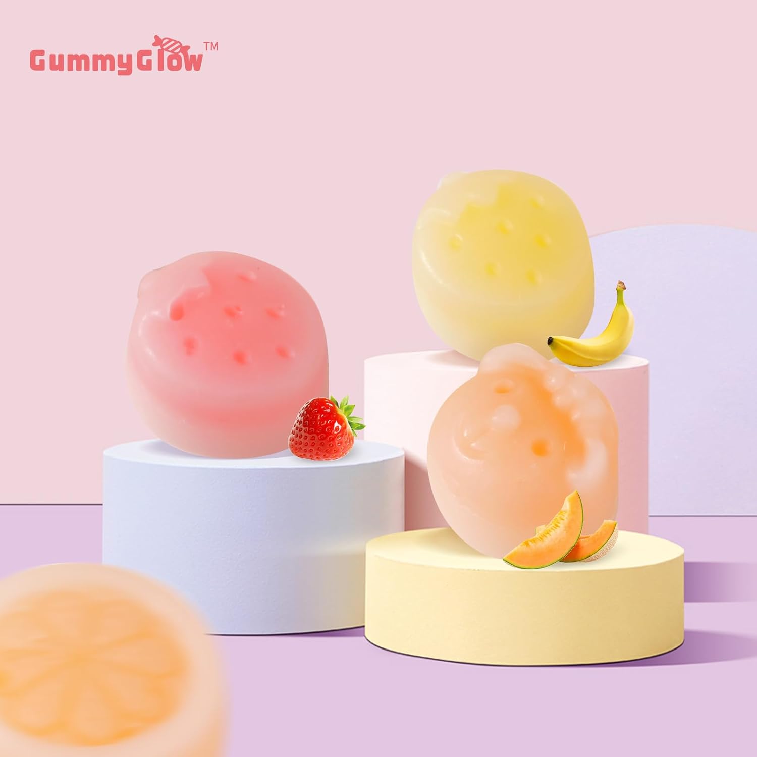 Gummy Glow Wax Candy NEW Milk Series - Retro Chewy Candy, 12oz Bulk Bag (55-65 Pcs) Triple Creamy Milk Flavors (Banana, Strawberry, Melon) - Old School Nostalgic Treats