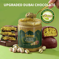 Dubai Chocolate Filling by Dubayy, Viral Pistachio Chocolate Spread with Kataifi Crisp, Luxury Dessert Dip for Waffles, Pancakes, Bread, Desserts and Breakfast (320g / jar)
