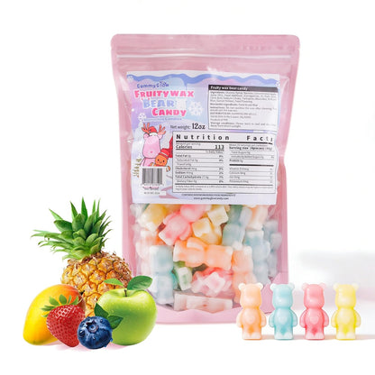 [2 Pack]Wax Candy 12oz Bulk Pack, Assorted Fruit Flavors & Fun Shapes for Old School Candy Lovers