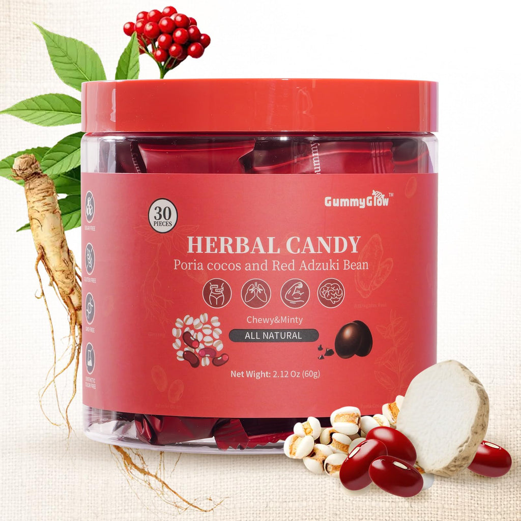 Gummy Glow All-Natural Herbal Hard Candy with Loquat & Monk Fruit, Supports Throat Comfort & Fresh Breath, Sugar-Free Cooling & Chewy Candy for Speakers, Candy Lovers, On-the-Go, 60g (30 Pcs) (Loquat & Monk Fruit)