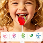 Gummy Glow Music Lollipop Candy, Light Up Singing Audio Lollipop Individually Wrapped, Fruit Flavored Hard Candy Suckers, Peach and Strawberry Dual Pack, Gluten Free Vegan Halal