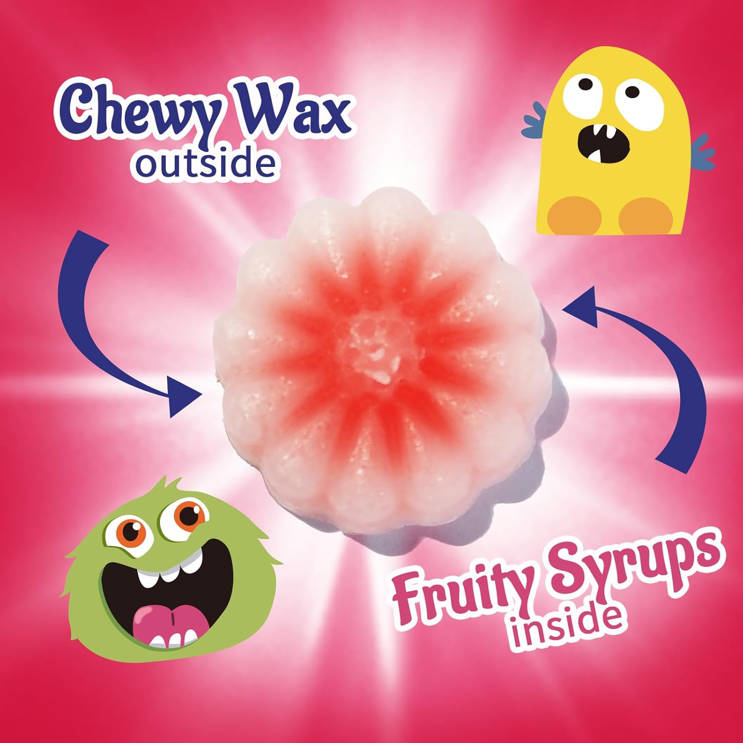 Gummy Glow Wax Candy 12oz Bulk Pack, Retro Chewy Wax Candies for Old School Candy Lovers with 55-65 Pieces & 5 Flavors, Nostalgic Sweet Treats