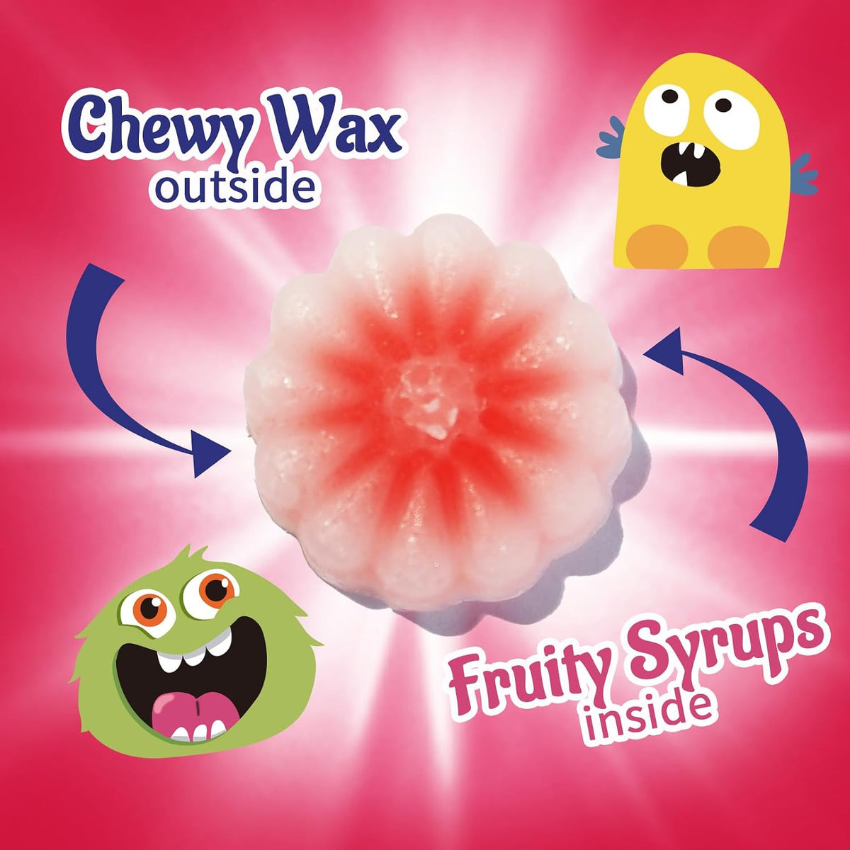 Gummy Glow Wax Candy 12oz Bulk Pack, Retro Chewy Wax Candies for Old School Candy Lovers