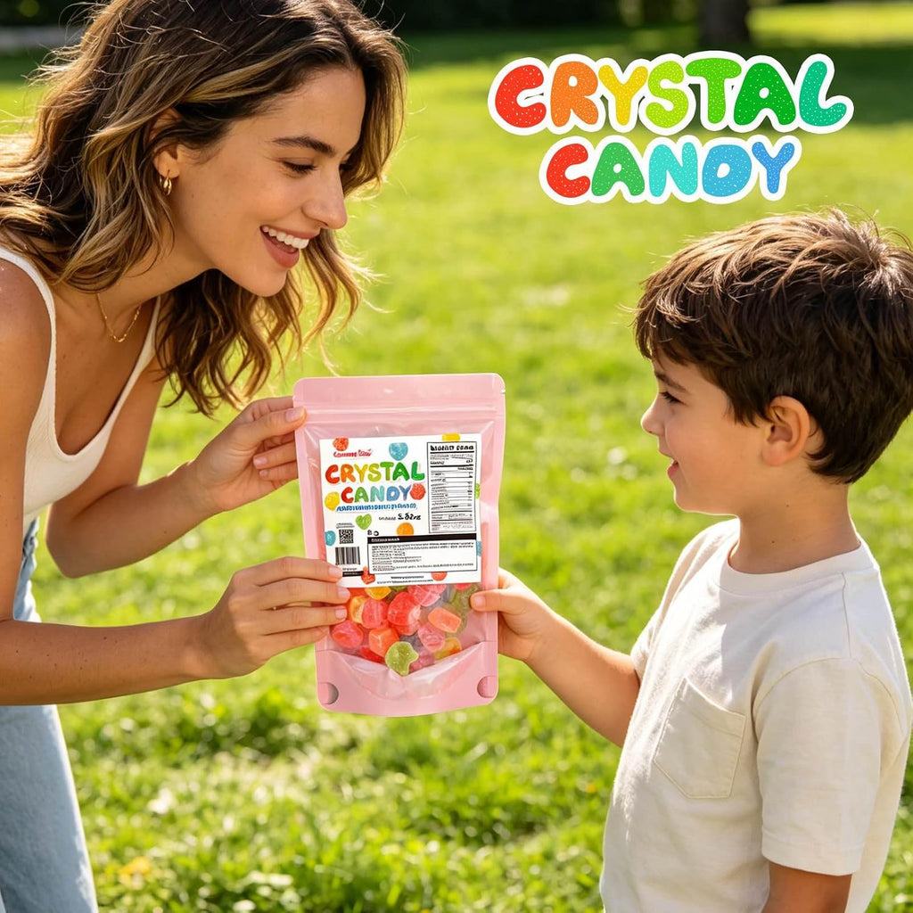 Gummy Glow Viral Crystal Candy with Chewy Center, Crunchy Assorted Fruit Flavors, ASMR Candies for Everyday Treat, Party Favor & Gifts