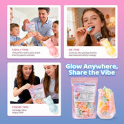 Gummy Glow 12 Oz Fruity Wax Candy, Upgraded Edible Wax Candy Bears - Chewy Retro Sweets with 5 Fruity Flavors, Ideal for ASMR Snacks, Viral TikTok Treats, Novelty Vintage Treats, Parties & Gifts