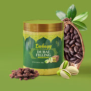 Dubai Chocolate Filling by Dubayy, Viral Pistachio Chocolate Spread with Kataifi Crisp, Luxury Dessert Dip for Waffles, Pancakes, Bread, Desserts and Breakfast (320g / jar)