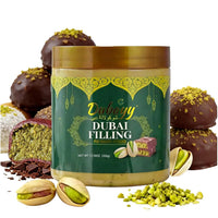 Dubai Chocolate Filling by Dubayy, Viral Pistachio Chocolate Spread with Kataifi Crisp, Luxury Dessert Dip for Waffles, Pancakes, Bread, Desserts and Breakfast (320g / jar)