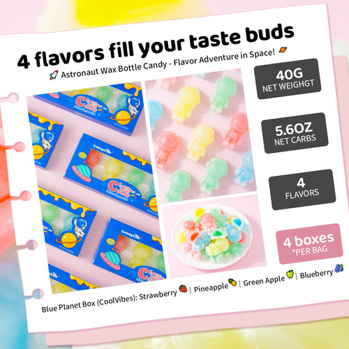 #SpringGrowUp 4-Flavor Astronaut Chewy Wax Candy - Spring Sale