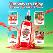 Gummy Glow Twist & Squeeze Sour Liquid Candy, 3.53oz Each (Pack of 3) Green Apple, Blueberry & Watermelon, Ideal for Cookies, Ice Cream, Fruit, Sweet and Sour Flavor Booster