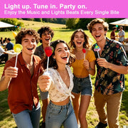 Gummy Glow Music Lollipop Candy, Light Up Singing Audio Lollipop Individually Wrapped, Fruit Flavored Hard Candy Suckers, Gluten Free Vegan Halal