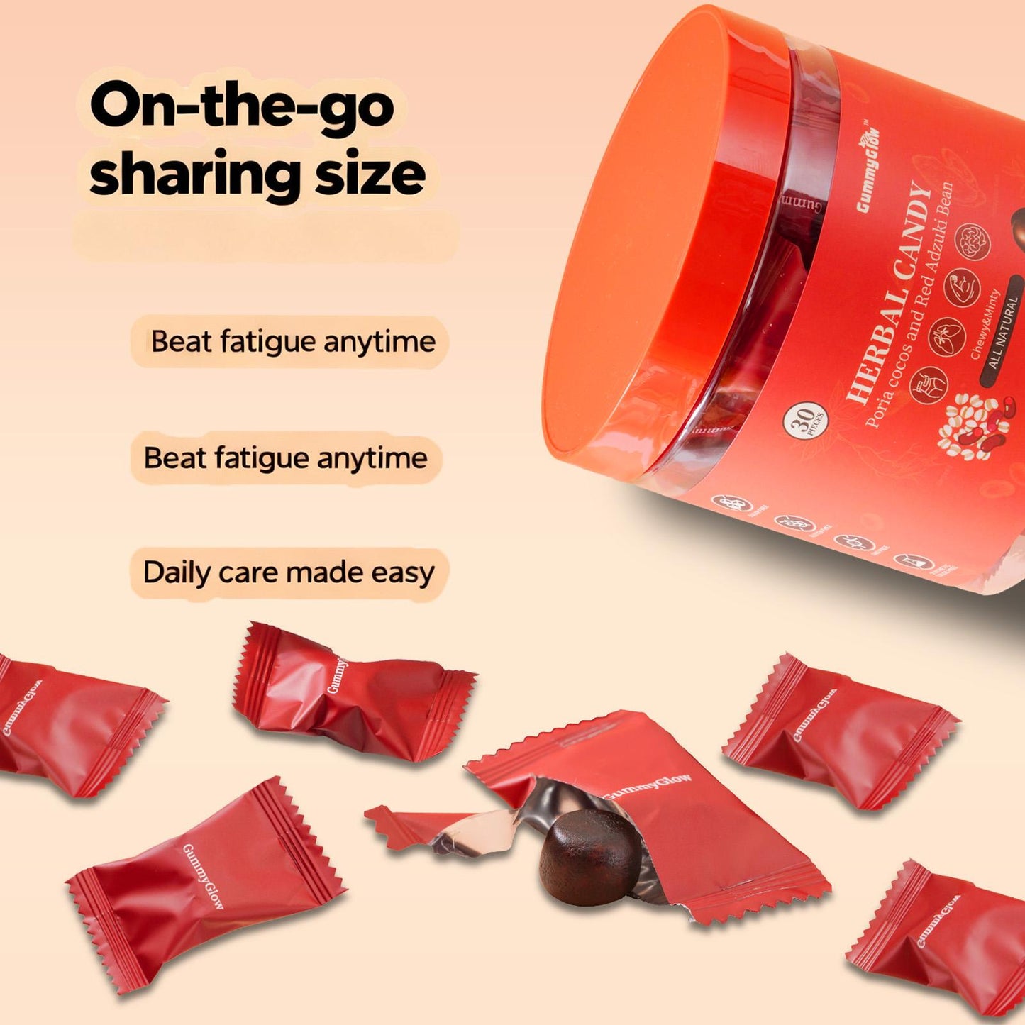 Herbal Wellness Gummies Ancient Recipes Modern Glow Adzuki Bean Poria Loquat Monk Fruit 60g Box