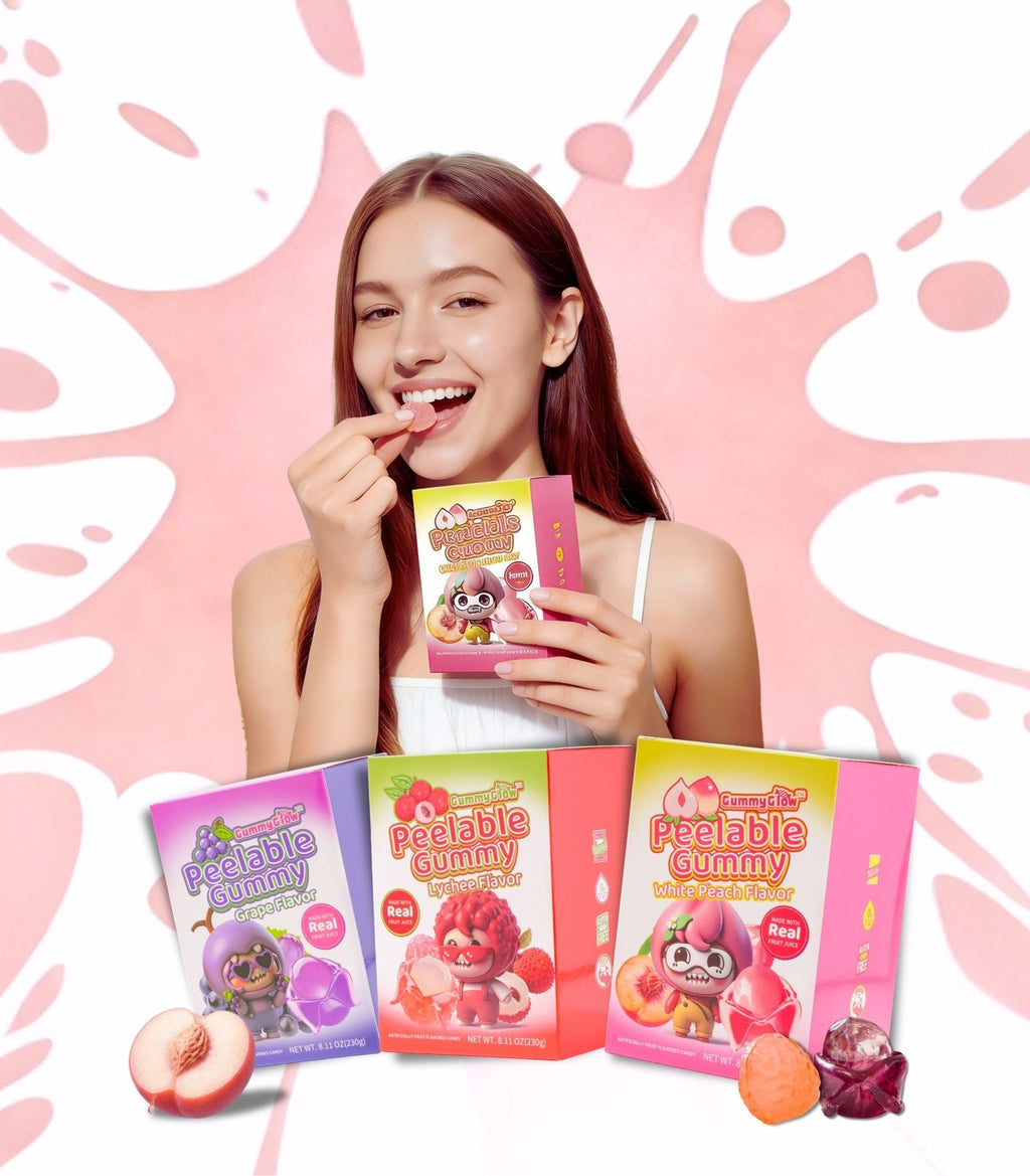 Gummy Glow Lychee Peelable Fruity Gummy Candy