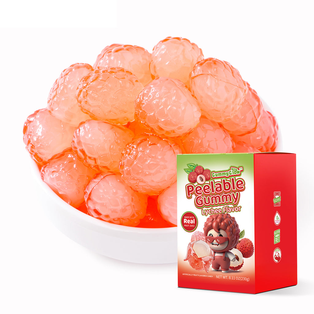 Gummy Glow Lychee Peelable Fruity Gummy Candy